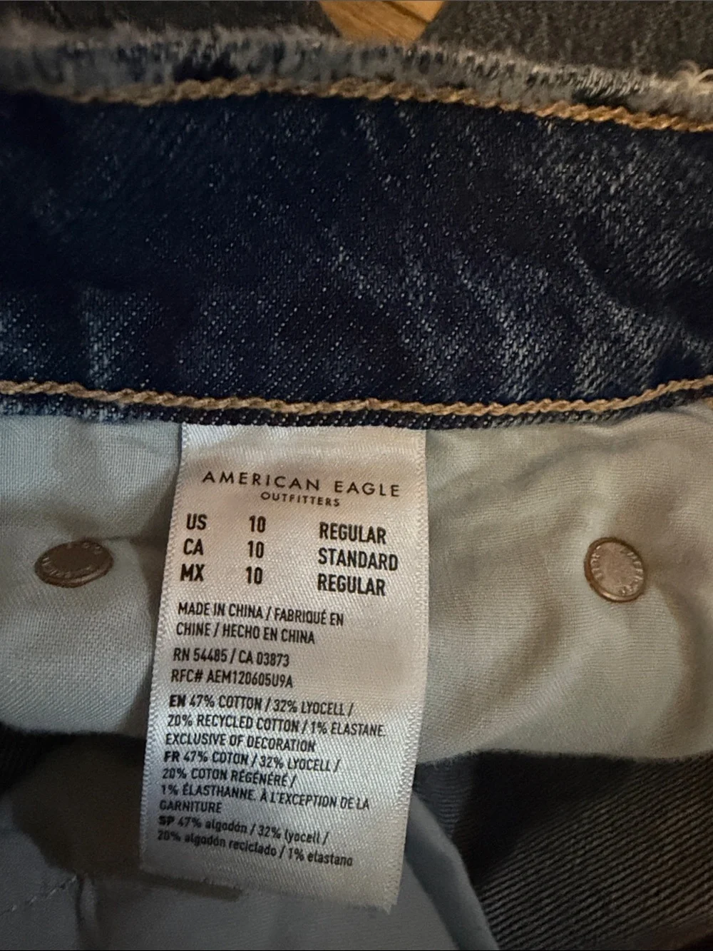 American Eagle Outfitters Straight-Leg Jeans - Dark Blue Wash - Picture 5 of 5